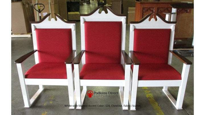 Clergy Church Chair Set TPC-603 Series, 2 Side Chairs and 1 Center Chair