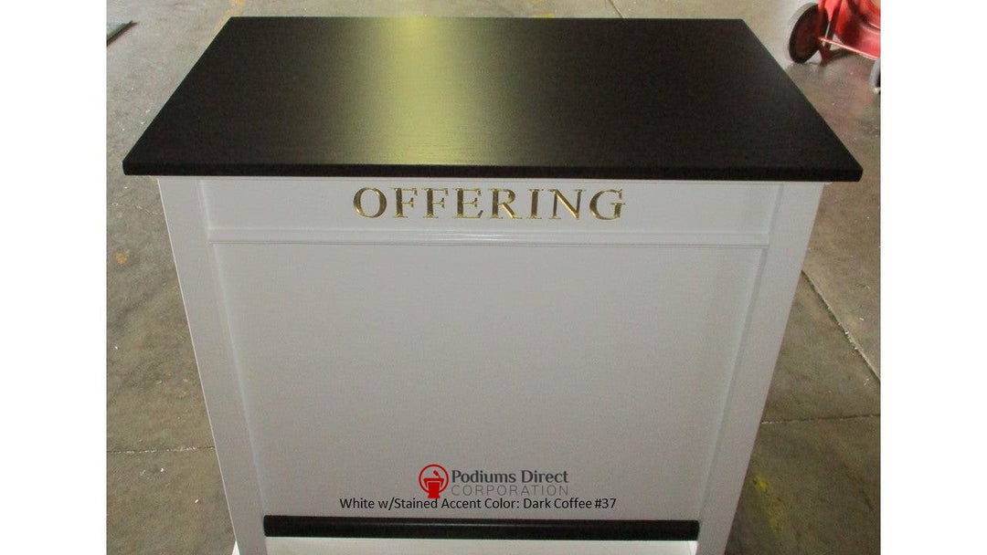 Offering Desk 800-Front Dark Coffee 37-Tithe Boxes, Baptismal Font, Flower Stands, and Offering Tables -Podiums Direct