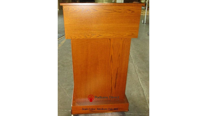 Handcrafted Solid Hardwood Lectern Conquest-Front Medium Oak 43-Handcrafted Solid Hardwood Pulpits, Podiums and Lecterns-Podiums Direct