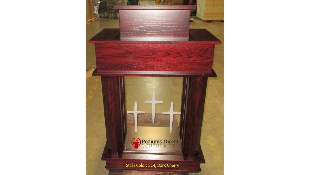 Wood with Acrylic Column Pulpit 810 Exhorter - FREE SHIPPING!