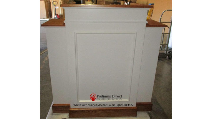 Church Wood Pulpit Wing NO 810W-Front Light Oak 35-Church Solid Wood Pulpits, Podiums and Lecterns-Podiums Direct