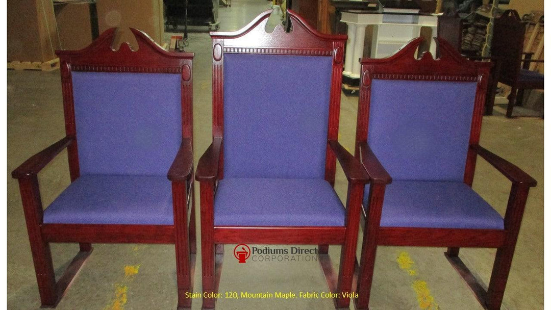 Clergy Church Chair Set TPC-296/NO 8200 Series, 2 Side Chairs and 1 Center Chair