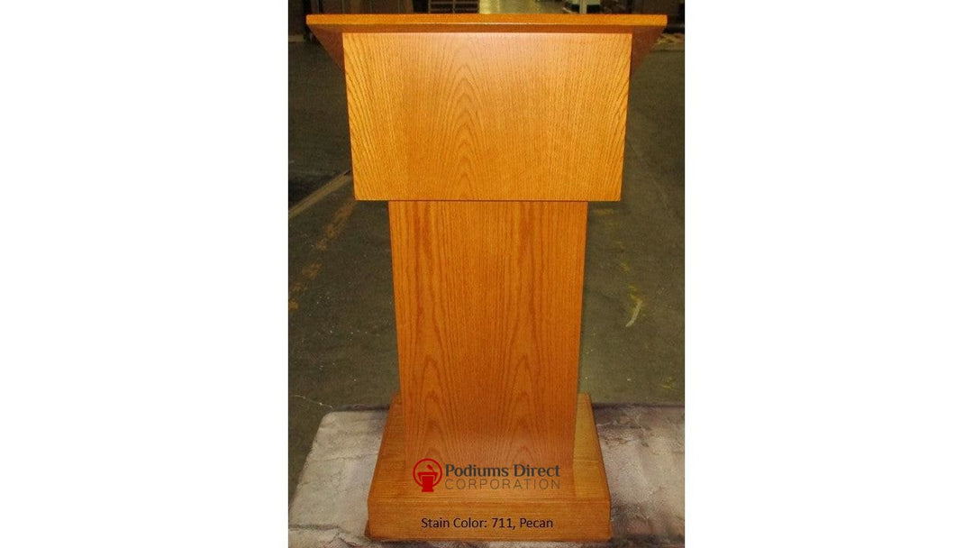 Handcrafted Solid Hardwood Lectern Royal-Front 711 Pecan-Handcrafted Solid Hardwood Pulpits, Podiums and Lecterns-Podiums Direct