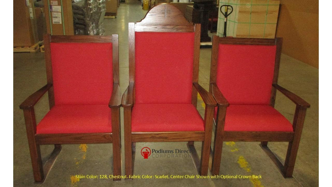 Straight Top Clergy Chair Set of 3 NO 400 Series, two side chairs and one center chair