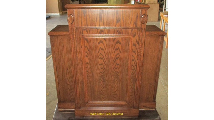 Church Wood Pulpit Colonial TWP-605-Front 128 Chestnut-Church Solid Wood Pulpits, Podiums and Lecterns-Podiums Direct