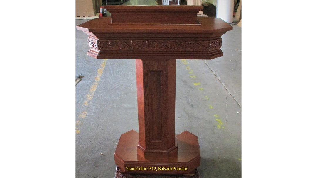 Church Wood Pulpit Pedestal NO 5402-Front 712 Balsam Popular-Church Solid Wood Pulpits, Podiums and Lecterns-Podiums Direct
