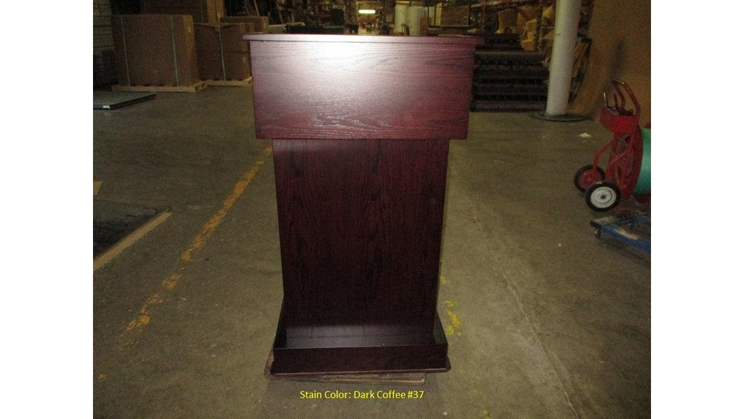 Handcrafted Solid Hardwood Lectern Conquest-Front Dark Coffee 37-Handcrafted Solid Hardwood Pulpits, Podiums and Lecterns-Podiums Direct