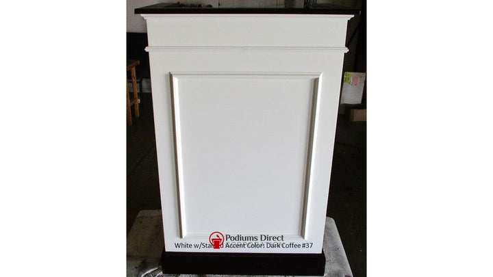 Church Wood Pulpit Single NO 811-Front White Dark Coffee 37-Church Solid Wood Pulpits, Podiums and Lecterns-Podiums Direct