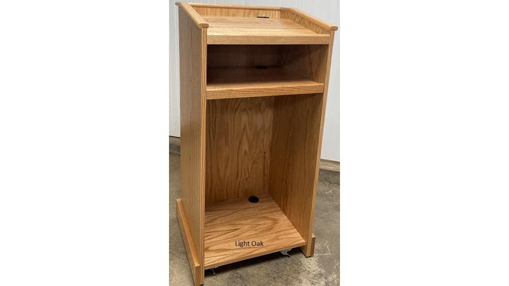 Handcrafted Solid Hardwood Lectern The Graduate-Back View Light Oak-Handcrafted Solid Hardwood Pulpits, Podiums and Lecterns-Podiums Direct