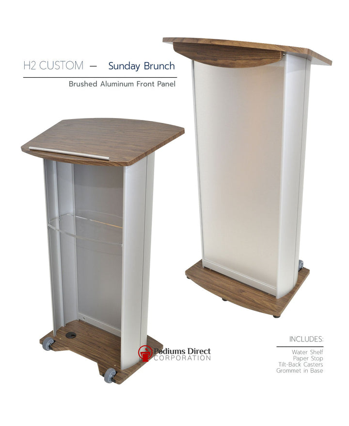 Contemporary Lectern and Podium VH1 Custom Aluminum Lectern- Sunday Brunch-Contemporary Lecterns and Podiums-Podiums Direct