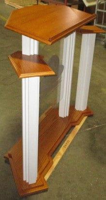 Wood with Acrylic Pulpit w/Wings 702W Proclaimer-Angle View-Wood With Acrylic Pulpits, Podiums and Lecterns-Podiums Direct