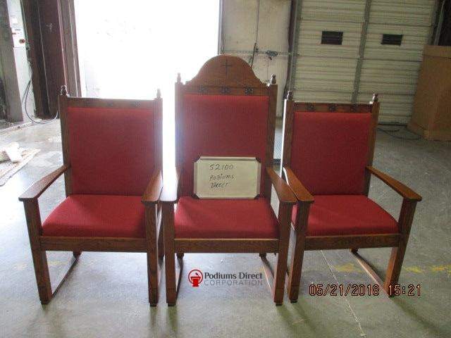 Clergy Church Chair NO 200 Series 48" Height Center Chair-Chair with Optional Crown-Clergy Church Chairs-Podiums Direct