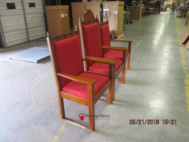 Clergy Church Chair NO 200 Series 48" Height Center Chair-Side View Chair with Optional Crown-Clergy Church Chairs-Podiums Direct