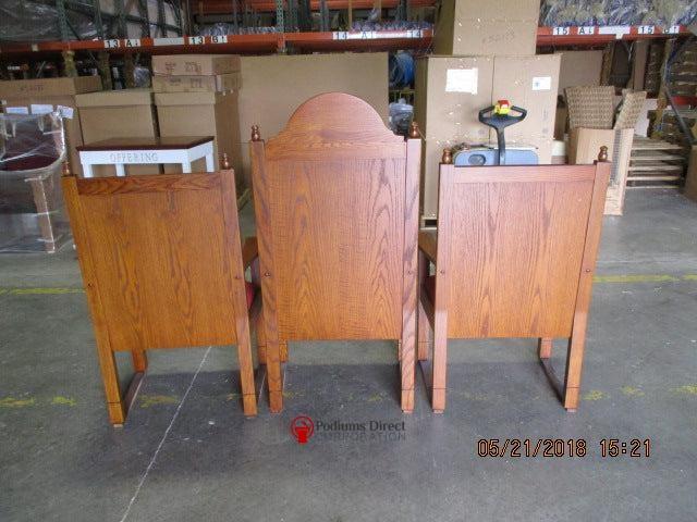 Clergy Church Chair NO 200 Series 48" Height Center Chair-Back of Chair with Optional Crown-Clergy Church Chairs-Podiums Direct