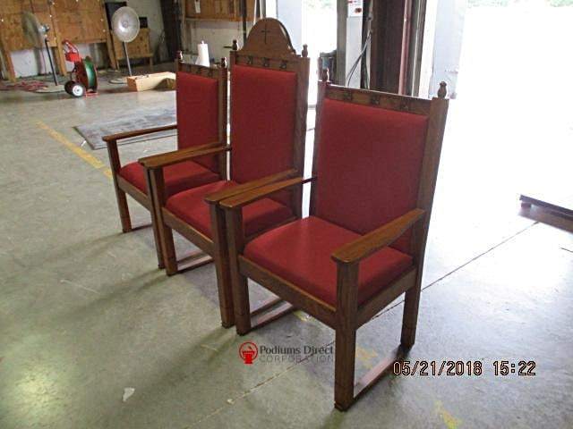 Clergy Church Chair NO 200 Series 44" Height Side Chair-Side View Chair with Optional Crown-Clergy Church Chairs-Podiums Direct