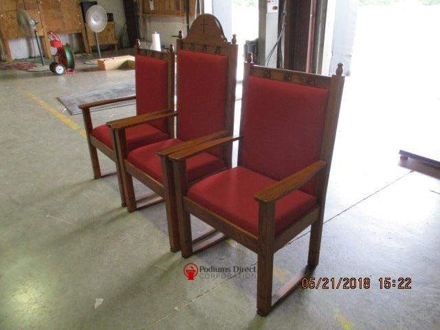 Clergy Church Chair NO 200 Series 48" Height Center Chair-Angle View-Chair with Optional Crown-Clergy Church Chairs-Podiums Direct