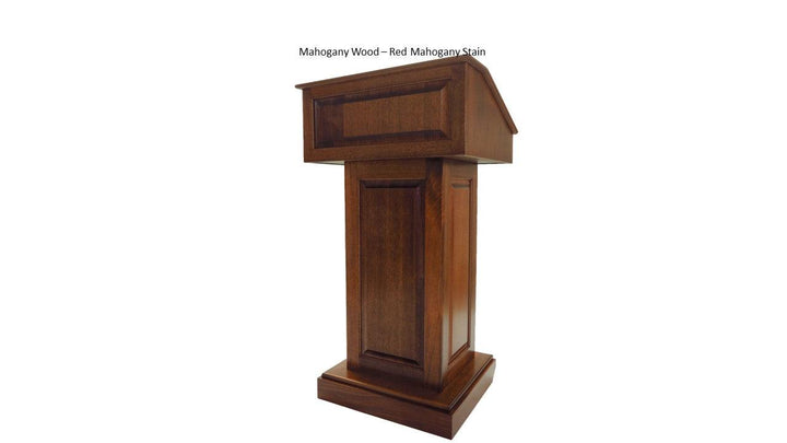 Handcrafted Solid Hardwood Lectern CLR235 Counselor Front Mahogany Wood Red Mahogany-Handcrafted Solid Hardwood Pulpits, Podiums and Lecterns-Podiums Direct