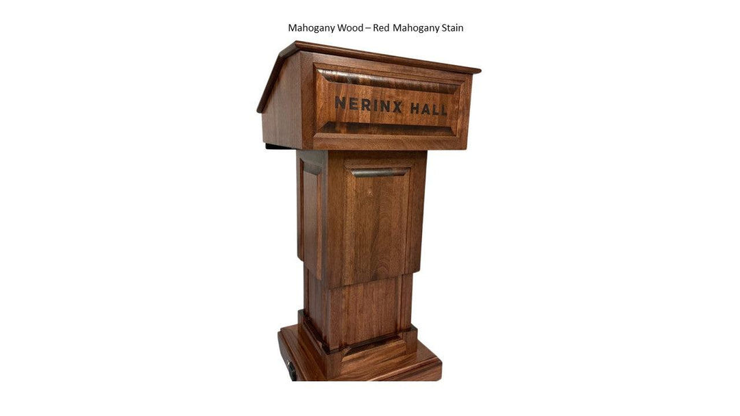 Handcrafted Solid Hardwood Lectern CLR235-LIFT Counselor Lift-Mahogany Wood Red Mahogany-Handcrafted Solid Hardwood Pulpits, Podiums and Lecterns-Podiums Direct