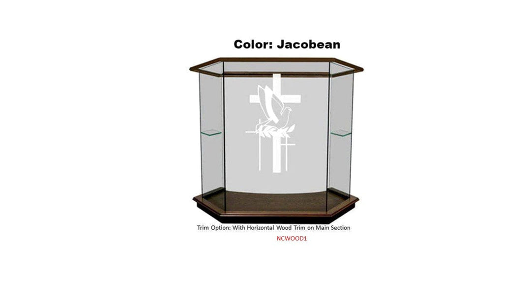 Glass Pulpit NC8/NC8G Prestige The PRESTIGE-NCWOOD1-Glass Pulpits, Podiums and Lecterns and Communion Tables-Podiums Direct