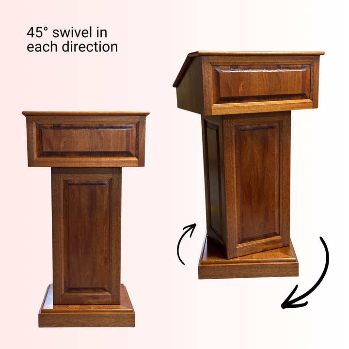 Rotating Hardwood Lectern: Counselor Swivel [CLR235-S]