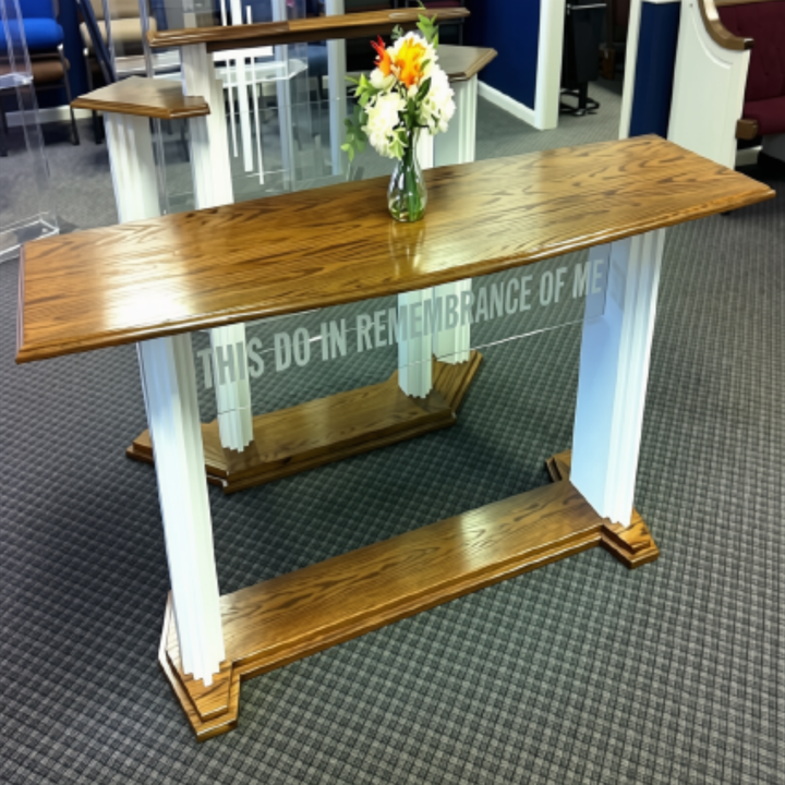 Communion Table Solid Oak with Acrylic Front [705W]