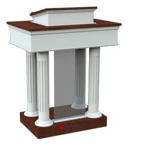 Wood with Acrylic Pulpit Round Column Pedestal NO 8302 SP - FREE SHIPPING!