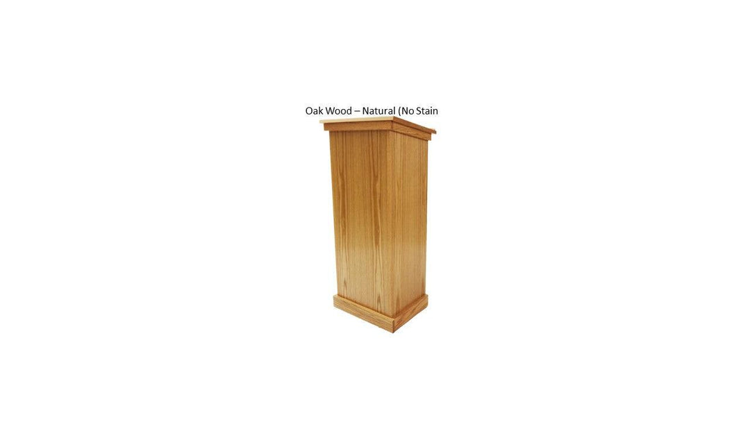 Non Sound Lectern FPL245 Full Pedestal-Oak Wood Natural Stain-Non Sound Podiums and Lecterns-Podiums Direct