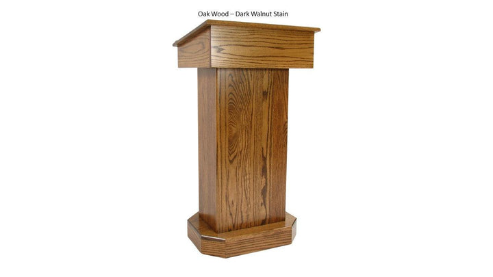 Handcrafted Solid Hardwood Lectern SNT244 Senator-Oak Wood Dark Walnut-Handcrafted Solid Hardwood Pulpits, Podiums and Lecterns-Podiums Direct
