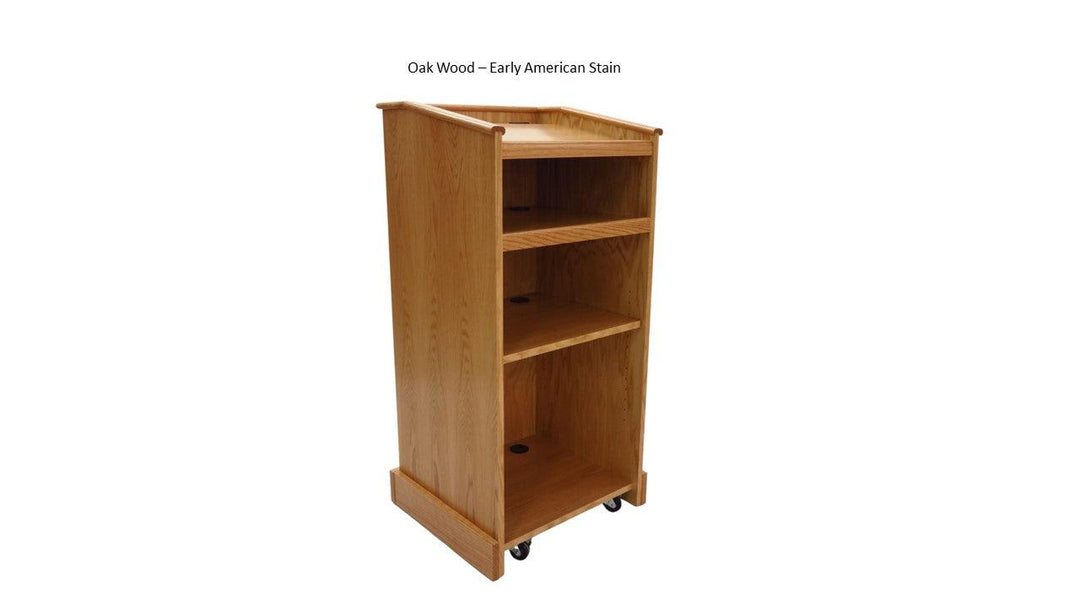 Handcrafted Solid Hardwood Lectern The Graduate-Oak Wood Early American-Handcrafted Solid Hardwood Pulpits, Podiums and Lecterns-Podiums Direct
