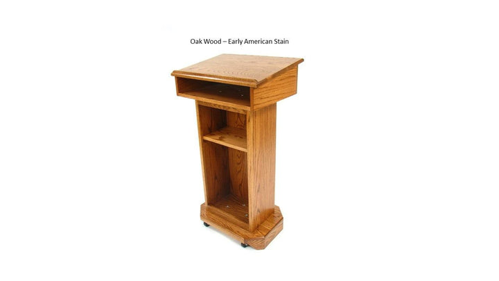 Handcrafted Solid Hardwood Lectern SNT244 Senator-Oak Wood Early American-Handcrafted Solid Hardwood Pulpits, Podiums and Lecterns-Podiums Direct