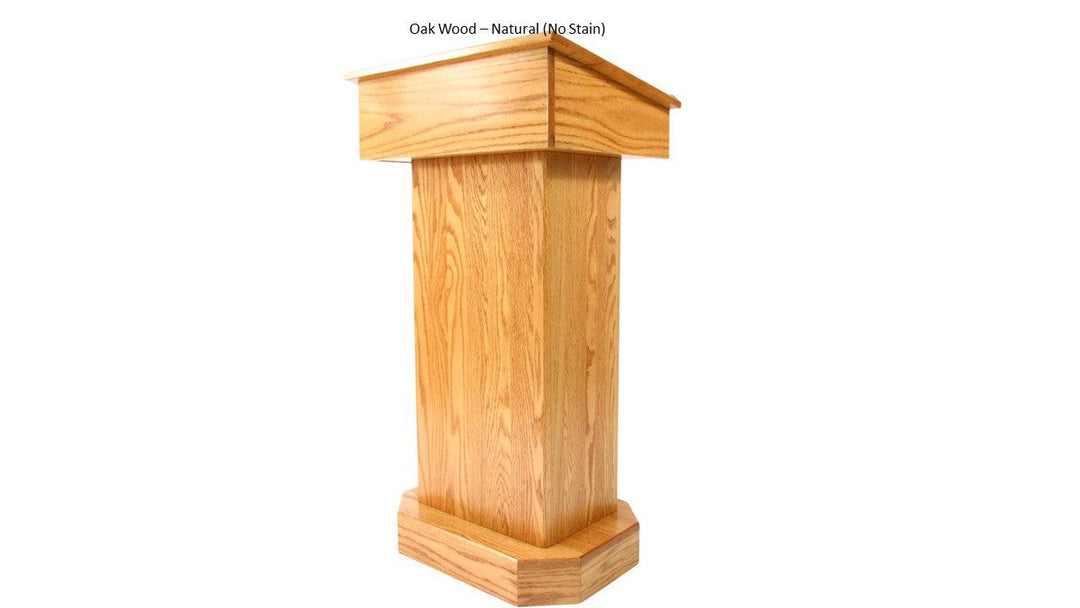 Handcrafted Solid Hardwood Lectern SNT244 Senator-Oak Wood Natural-Handcrafted Solid Hardwood Pulpits, Podiums and Lecterns-Podiums Direct