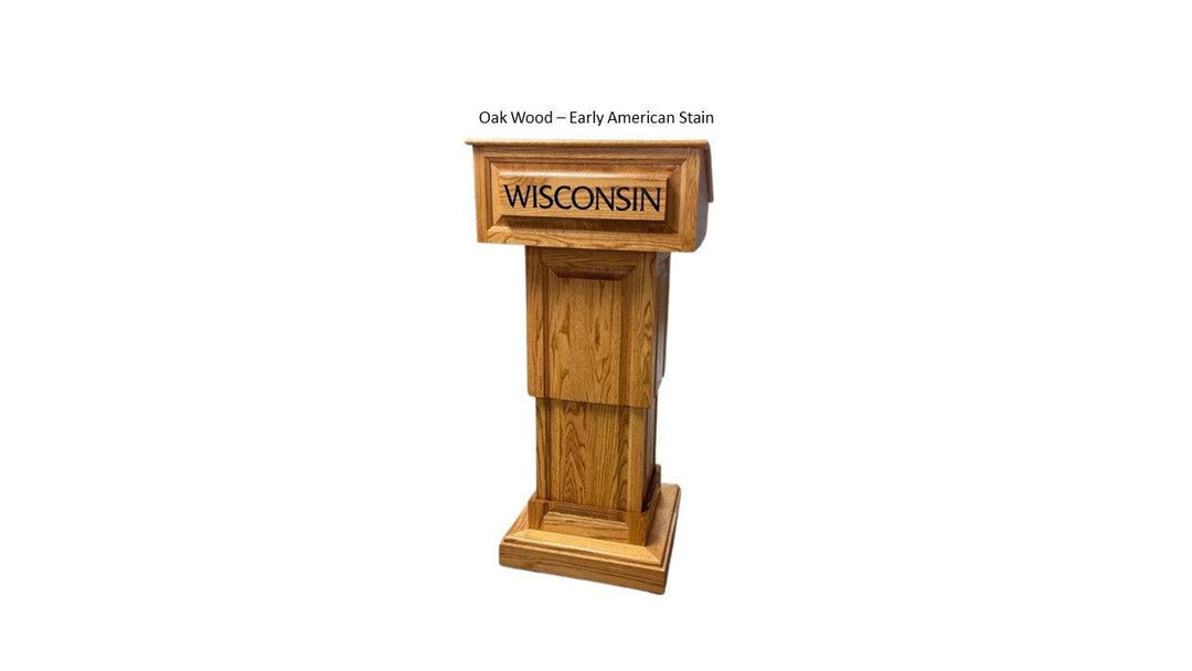 Handcrafted Solid Hardwood Lectern CLR235-LIFT Counselor Lift-Oak Wood Early American -Handcrafted Solid Hardwood Pulpits, Podiums and Lecterns-Podiums Direct