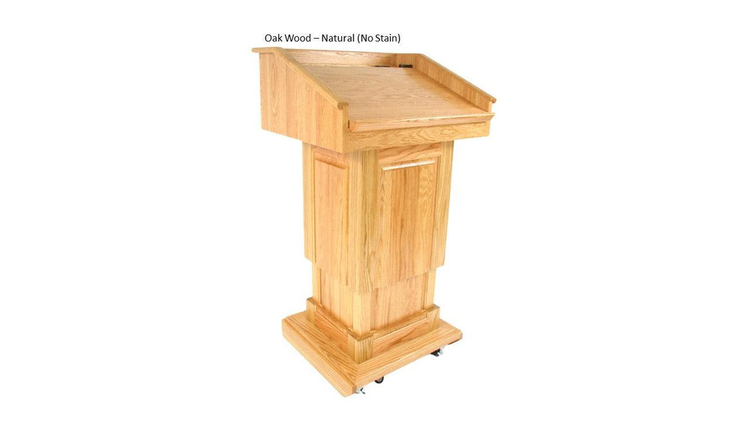 Handcrafted Solid Hardwood Lectern CLR235-LIFT Counselor Lift-Oak Wood Natural -Handcrafted Solid Hardwood Pulpits, Podiums and Lecterns-Podiums Direct