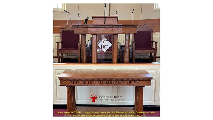 Clergy Church Chair Set TPC-296/NO 8200 Series, 2 Side Chairs and 1 Center Chair