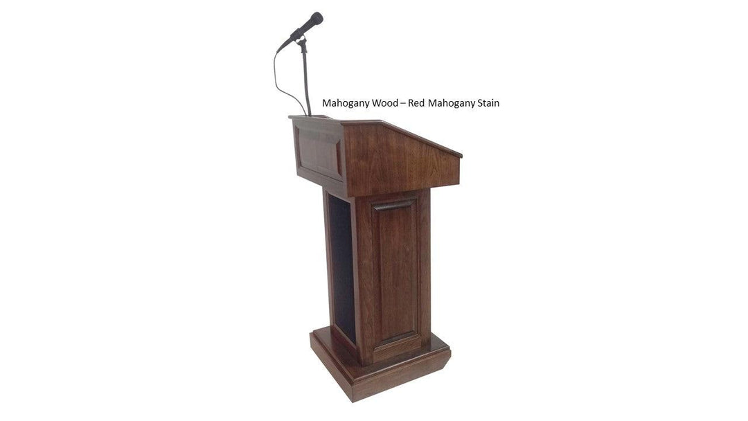 Handcrafted Solid Hardwood Lectern CLR235-EV Counselor Evolution-Side Mahogany Wood Red Mahogany Stain-Handcrafted Solid Hardwood Pulpits, Podiums and Lecterns-Podiums Direct