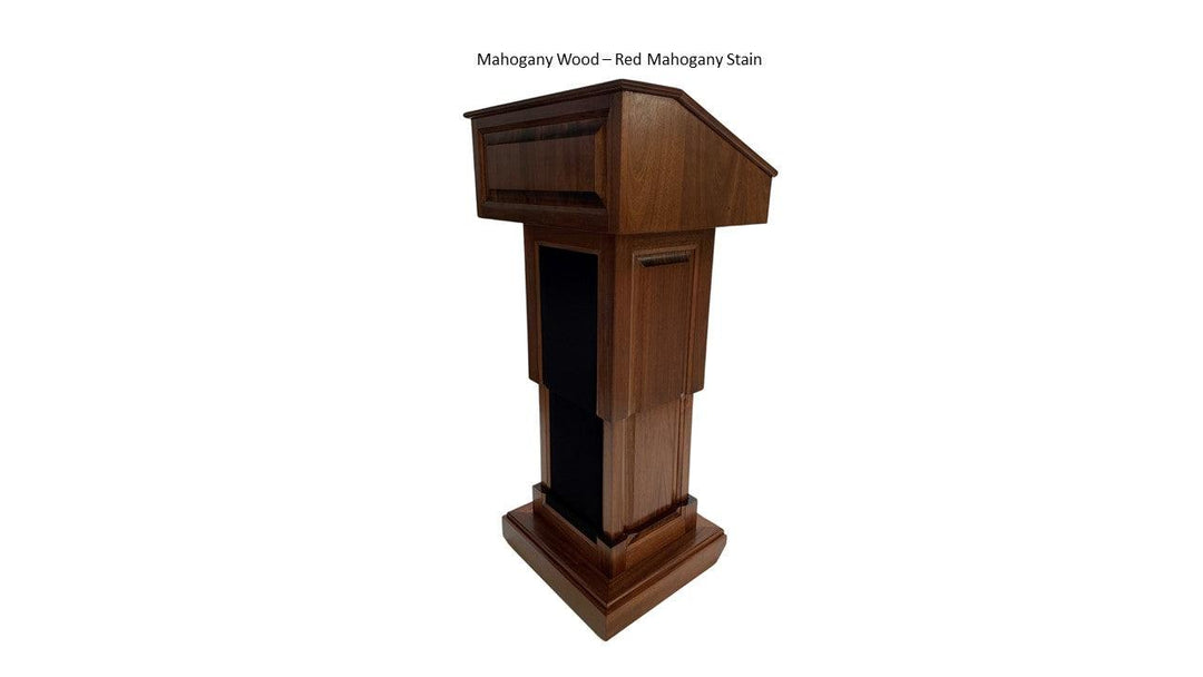 Handcrafted Solid Hardwood Lectern CLR235-EV-L Counselor Evolution Lift With Sound Lectern-Side Mahogany Wood Red Mahogany-Podiums Direct
