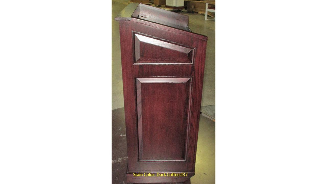 Handcrafted Solid Hardwood Lectern Colonial-Side View 1 Dark Coffee 37-Handcrafted Solid Hardwood Pulpits, Podiums and Lecterns-Podiums Direct
