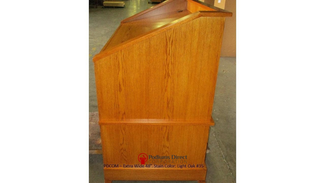 Multimedia Lectern Commander-Side Extra Wide 48 Light Oak 35-Podiums Direct