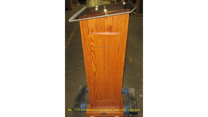 Wood with Acrylic Pulpit NO. P104-Side Light Oak 35-Wood With Acrylic Pulpits, Podiums and Lecterns-Podiums Direct