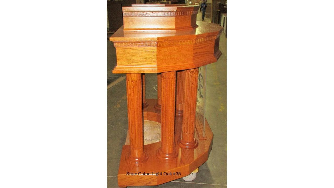 Wood with Acrylic Pulpit Custom No. 5-Side Light Oak 35-Wood With Acrylic Pulpits, Podiums and Lecterns-Podiums Direct