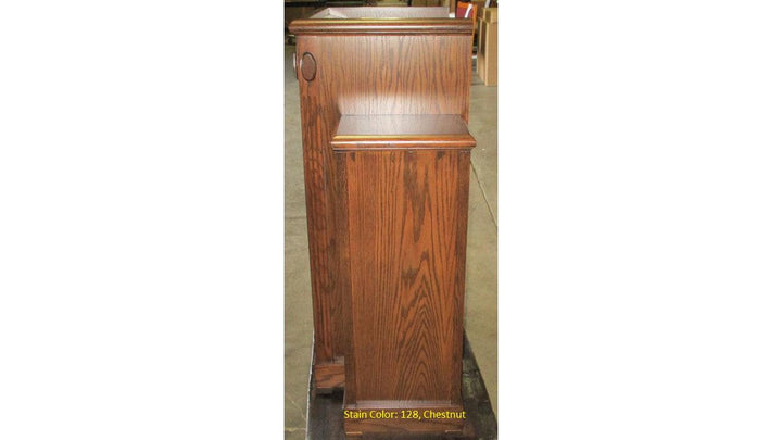 Church Wood Pulpit Colonial TWP-605-Side 128 Chestnut-Church Solid Wood Pulpits, Podiums and Lecterns-Podiums Direct
