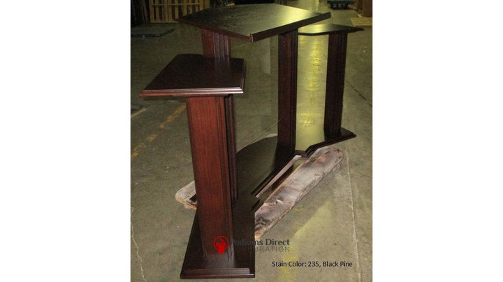 Wood with Acrylic Pulpit w/Wings 703 Proclaimer-Side 235 Black Pine-Wood With Acrylic Pulpits, Podiums and Lecterns-Podiums Direct