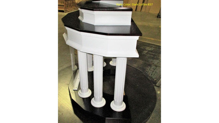 Wood with Acrylic Pulpit Custom No. 5-Side Dark Coffee 37-Wood With Acrylic Pulpits, Podiums and Lecterns-Podiums Direct