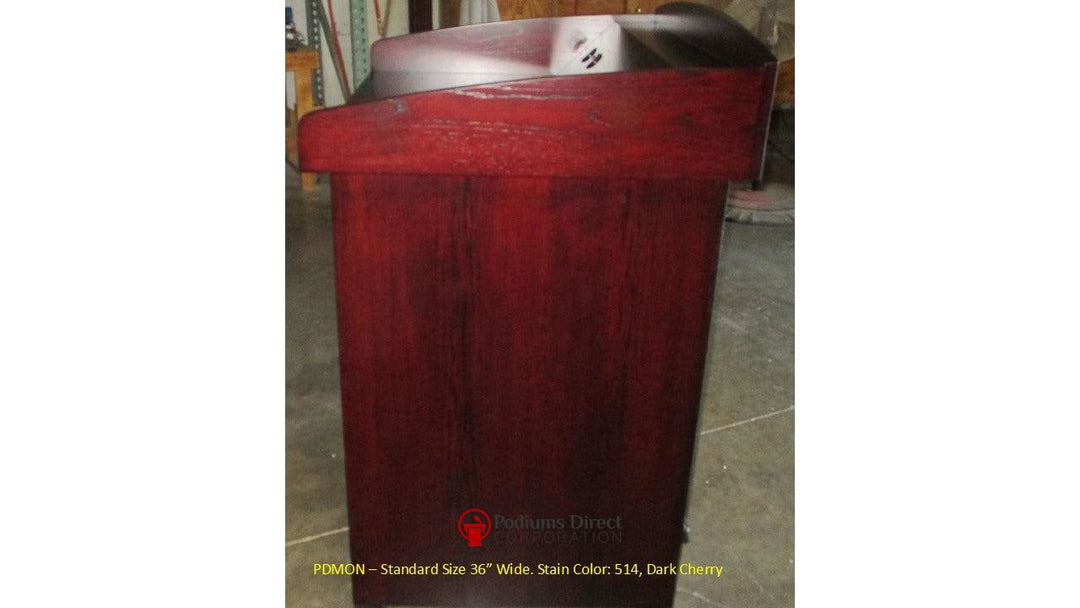 Multimedia Lectern Monarch-Multimedia Podiums and Lecterns-Side 36 Wide 514 Dark Cherry-Podiums Direct