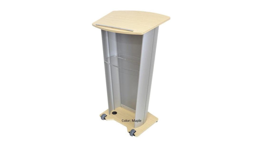 Contemporary Lectern and Podium VH1 Custom Aluminum Lectern-Side Maple-Contemporary Lecterns and Podiums-Podiums Direct