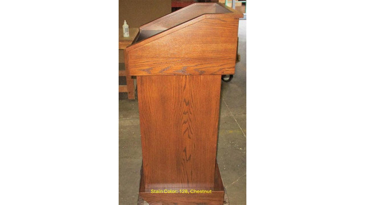 Handcrafted Solid Hardwood Lectern Conquest-Side Logo 128 Chestnut-Handcrafted Solid Hardwood Pulpits, Podiums and Lecterns-Podiums Direct