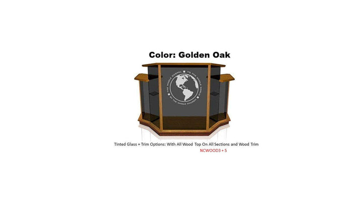 Glass Pulpit NC8WC/NC8CG Prestige Winged PRESTIGE-Smoked Glass NCWOOD + 5-Glass Pulpits, Podiums and Lecterns and Communion Tables-Podiums Direct