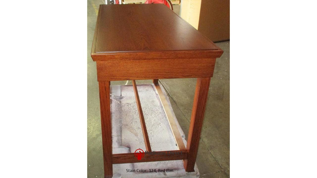 Offering Table with Storage Drawer and Inscription TOT-448 -Side 124 Red Elm-Tithe Boxes, Baptismal Font, Flower Stands, and Offering Tables -Podiums Direct