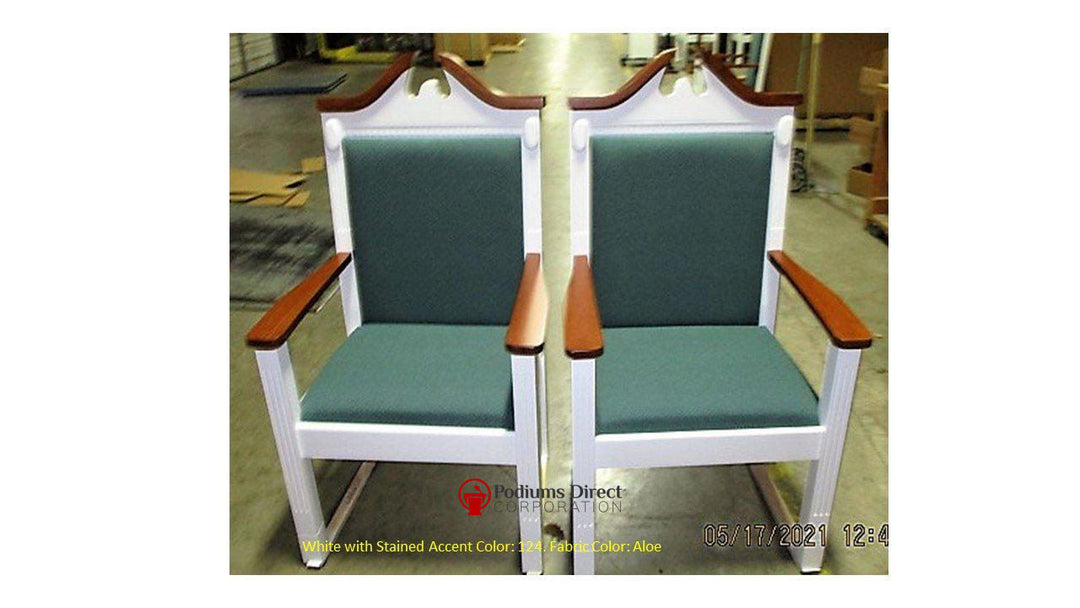 Clergy Church Chair TPC-603C Series 52" Height Center Pulpit Chair-Front 124 Aloe-Clergy Church Chairs-Podiums Direct