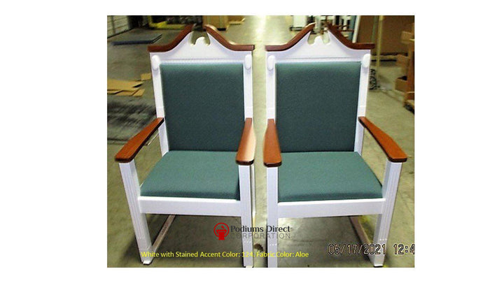 Clergy Church Chair TPC-603C Series 52" Height Center Pulpit Chair-Front 124 Aloe-Clergy Church Chairs-Podiums Direct